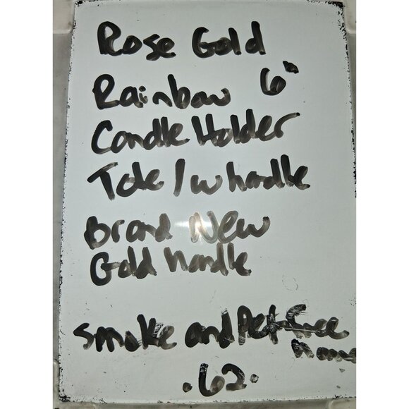 Rose Gold Rainbow Candle Holder With Gold Handle - Picture 6 of 6